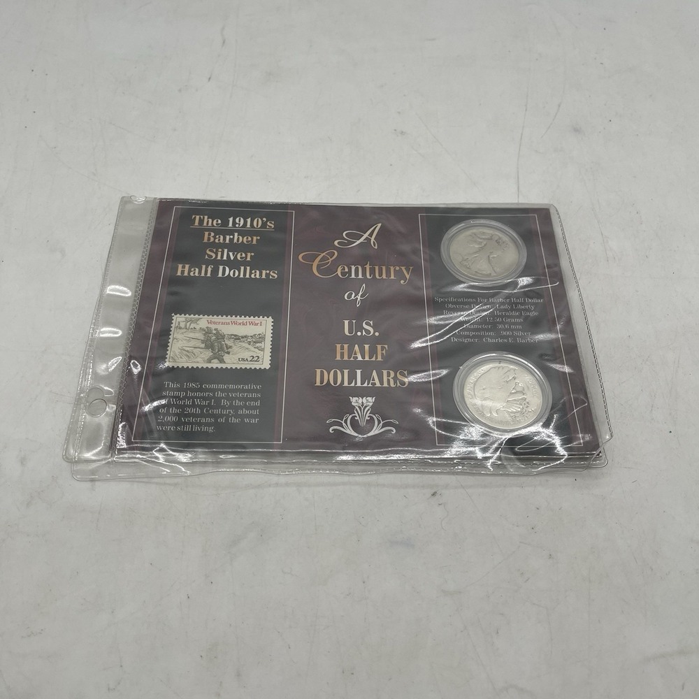 1910's Barber Silver Half Dollars A Century Of The US Half Dollars In Case
